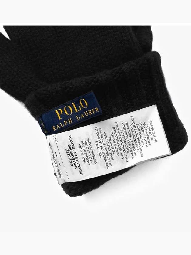 Signature Merino Wool Touch Gloves Black - POLO RALPH LAUREN - BALAAN.