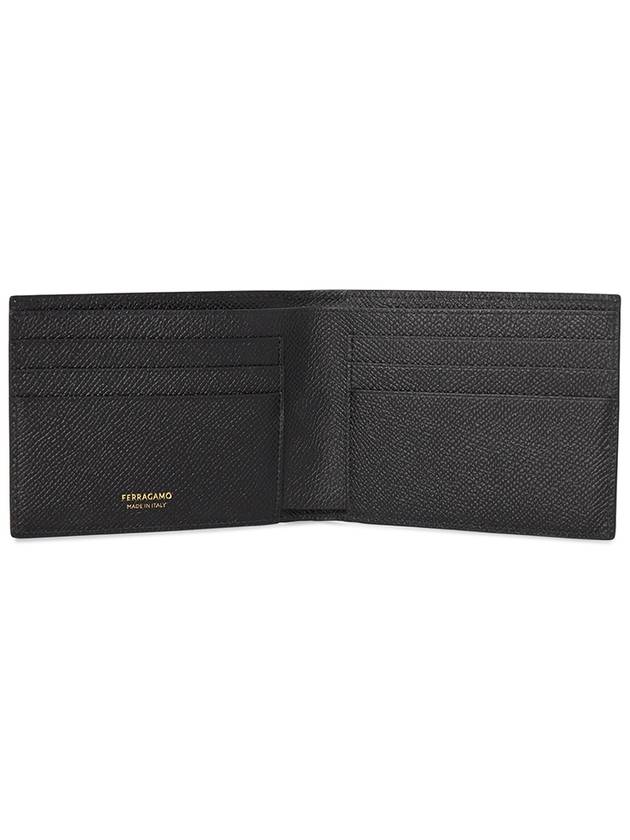 Gancini Bifold Half Wallet Black - SALVATORE FERRAGAMO - BALAAN 5