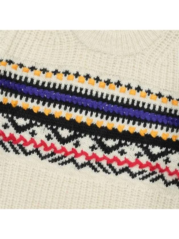 Gerald Fairisle Wool Knit Top White - ISABEL MARANT - BALAAN 5