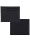 Embossed Triangle Logo Card Wallet Black - PRADA - BALAAN 2