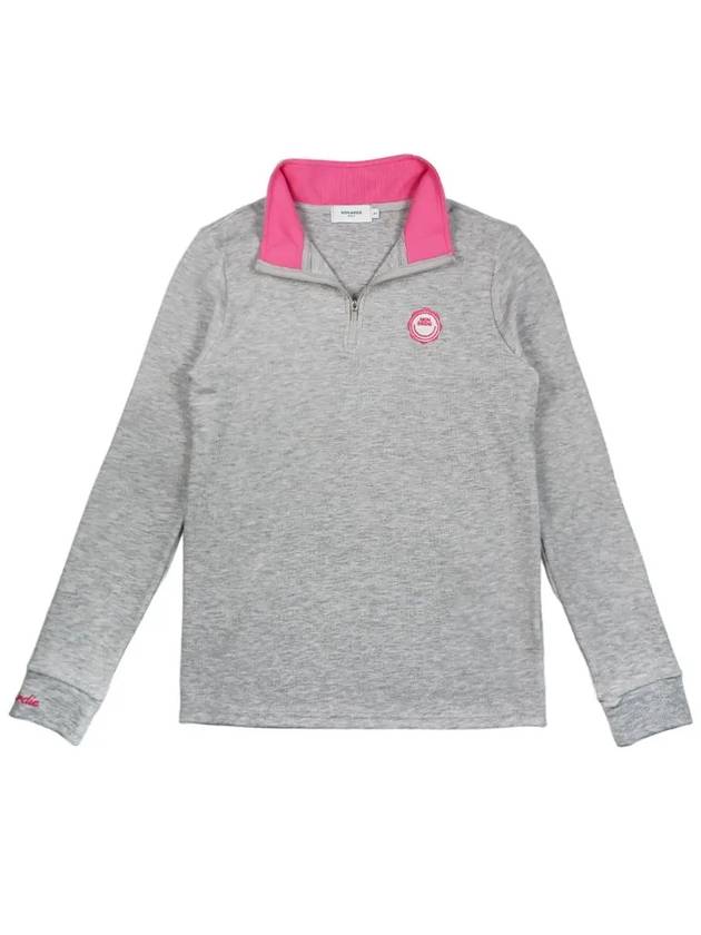 Long sleeve color combination half zip-up t-shirt GRAY - MONBIRDIE GOLF - BALAAN 2