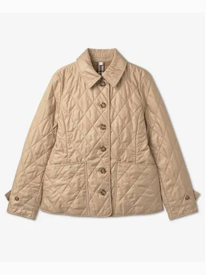 Diamond Quilted Thermoregulated Jacket New Chino Beige - BURBERRY - BALAAN 2