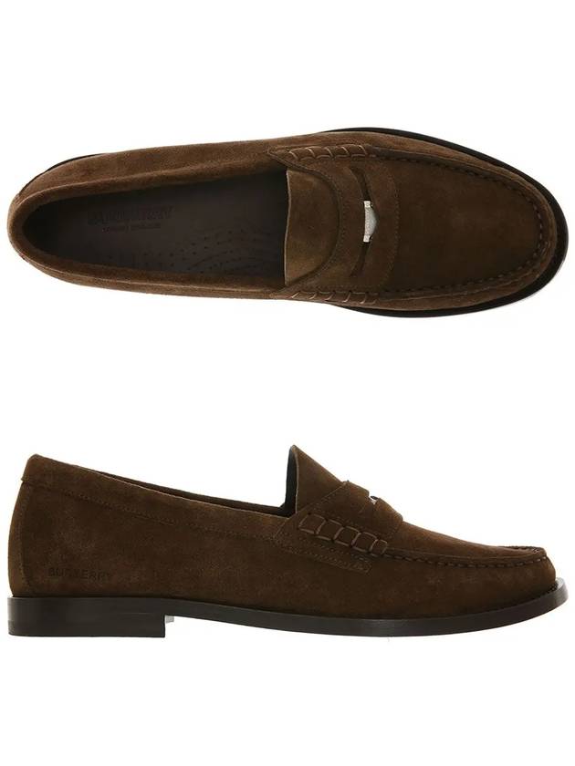 Men's Penny Rupert Suede Loafer Brown - BURBERRY - BALAAN 2