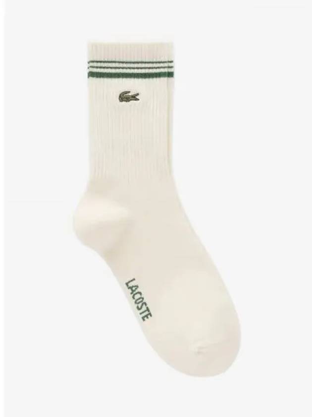 Men s Striped Rib Medium Neck Socks RA770E 54N 70V Domestic Product GQ2N24070546861 - LACOSTE - BALAAN 1