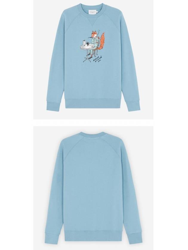 Oly Coffee Fox Classic Cotton Sweatshirt Blue - MAISON KITSUNE - BALAAN 5