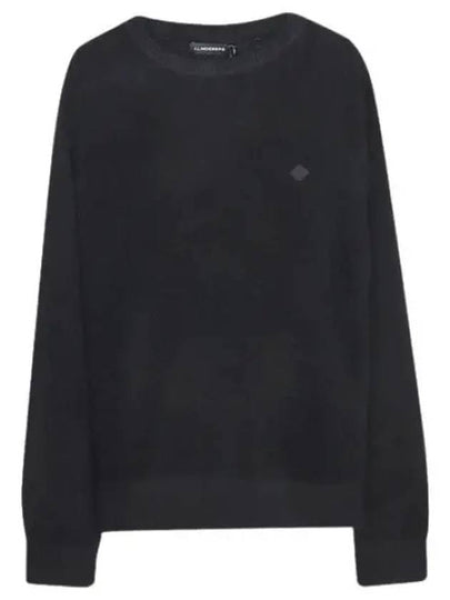 Yuri Merino Logo Crew Neck Sweater Black - J.LINDEBERG - BALAAN 2