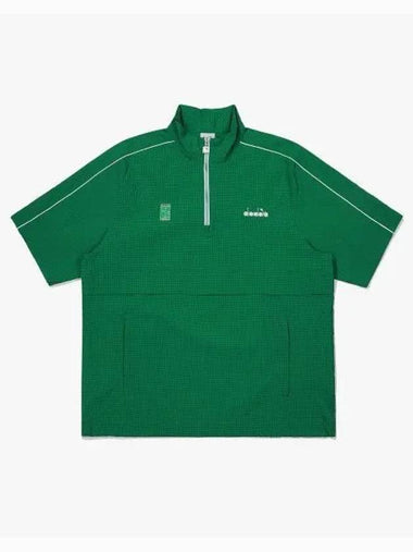 Diadora Tennis Seesucker Short Sleeve Anorak GREEN - DIADORA - BALAAN 1