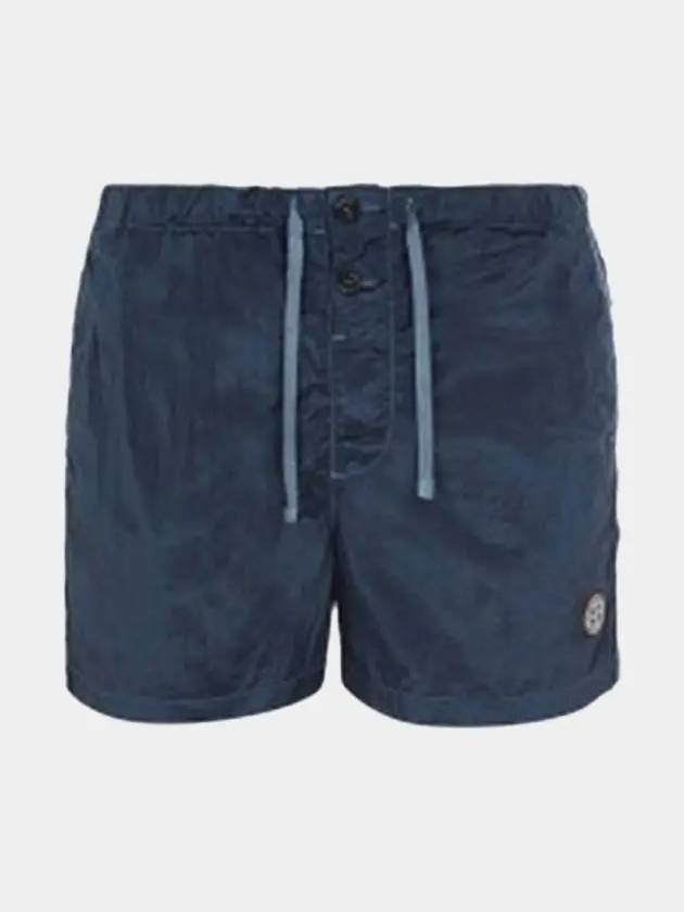 Logo Patch Swim Shorts Navy - STONE ISLAND - BALAAN.