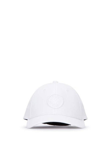 Kids Embroidery Logo Cotton Ball Cap White - STONE ISLAND - BALAAN 1