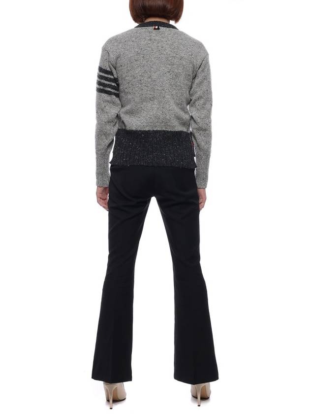 diagonal armband mohair tweed knit top - THOM BROWNE - BALAAN.