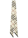 Skinny Check Silk Scarf Stone - BURBERRY - BALAAN 3