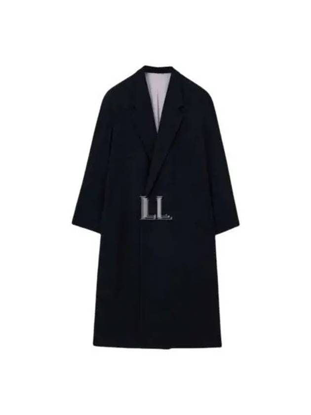 Women's Cotton Maxi Double-Breasted Coat Black - LEMAIRE - BALAAN 2