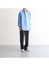 Washed Pins Twill Long Sleeve Shirt Blue - AURALEE - BALAAN.