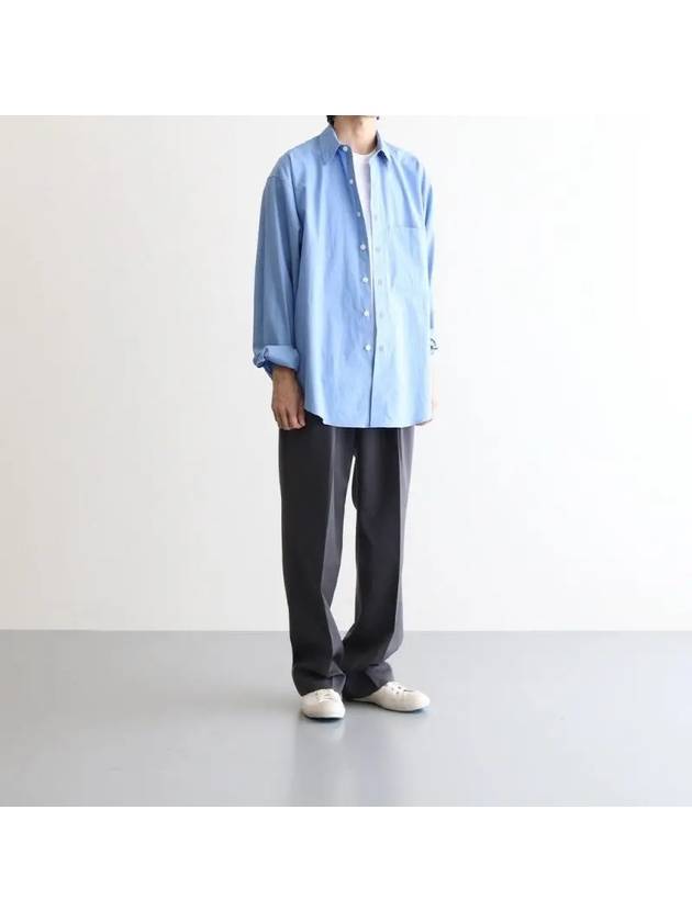 Washed Pins Twill Long Sleeve Shirt Blue - AURALEE - BALAAN 4