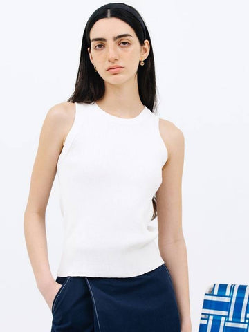 Round Neck Knit Sleeveless White - JUN BY JUN K - BALAAN 1