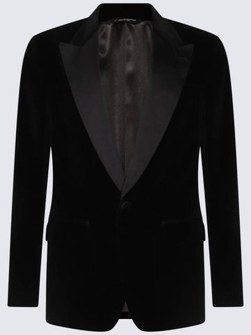 Dolce & Gabbana Black Cotton Blazer - DOLCE&GABBANA - BALAAN 1