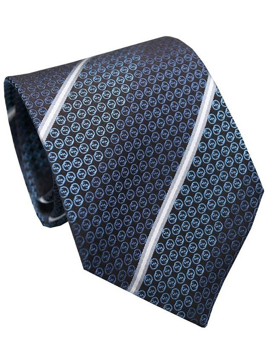 Interlocking G Stripe Silk Tie Navy - GUCCI - BALAAN 2