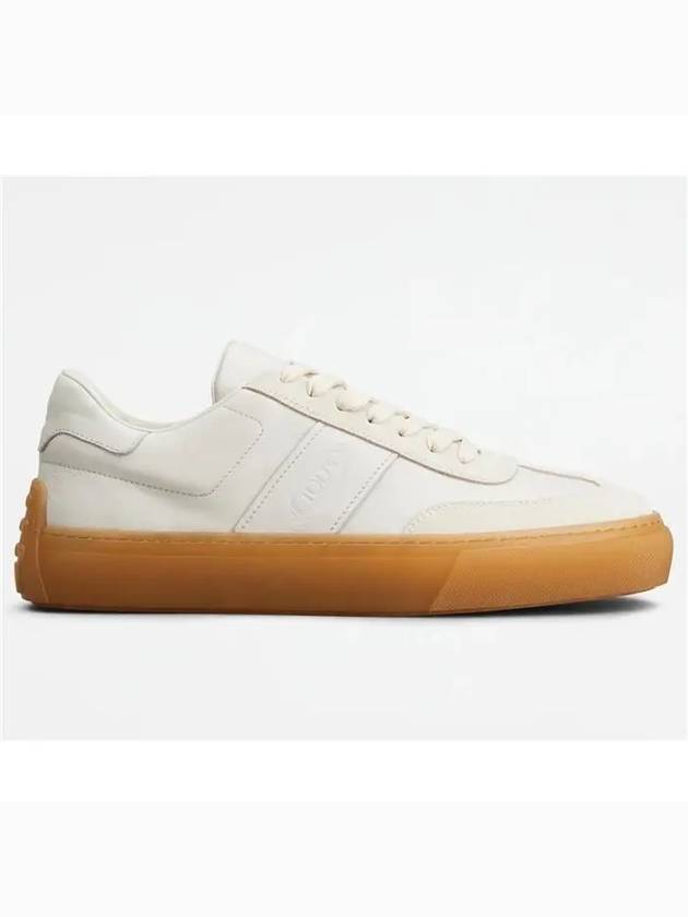 Round Toe Leather Low Top Sneakers White - TOD'S - BALAAN 3