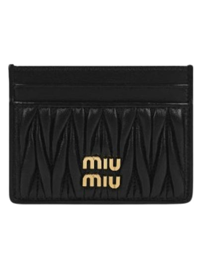 Matelasse Nappa Leather Card Wallet Black - MIU MIU - BALAAN 2