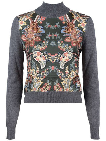 Etro Wool And Cashmere Blend Sweater With Paisley Print - ETRO - BALAAN 1