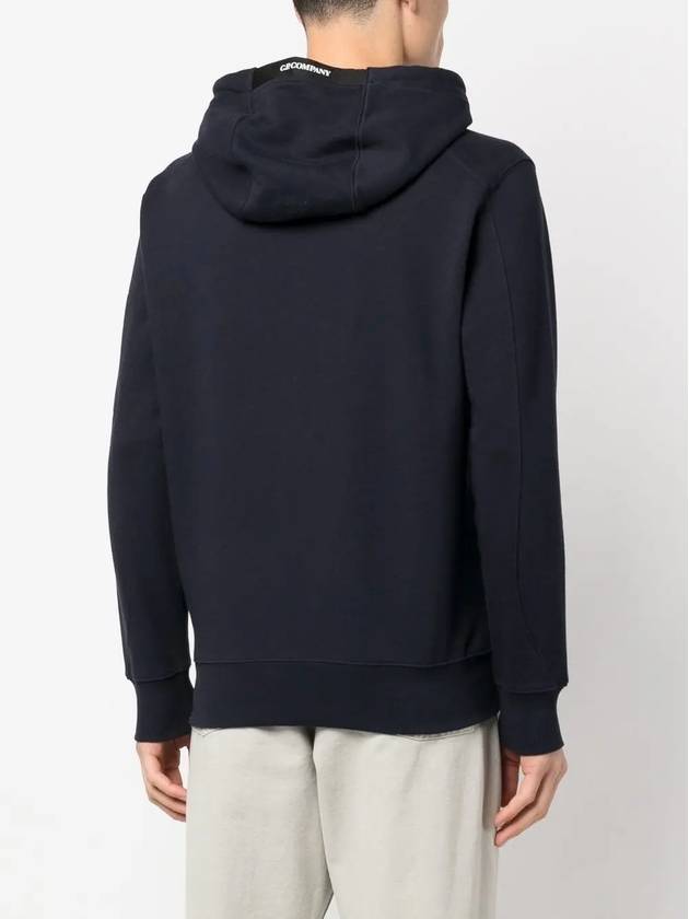 Logo Patch Drawstring Hoodie Navy - CP COMPANY - BALAAN 4