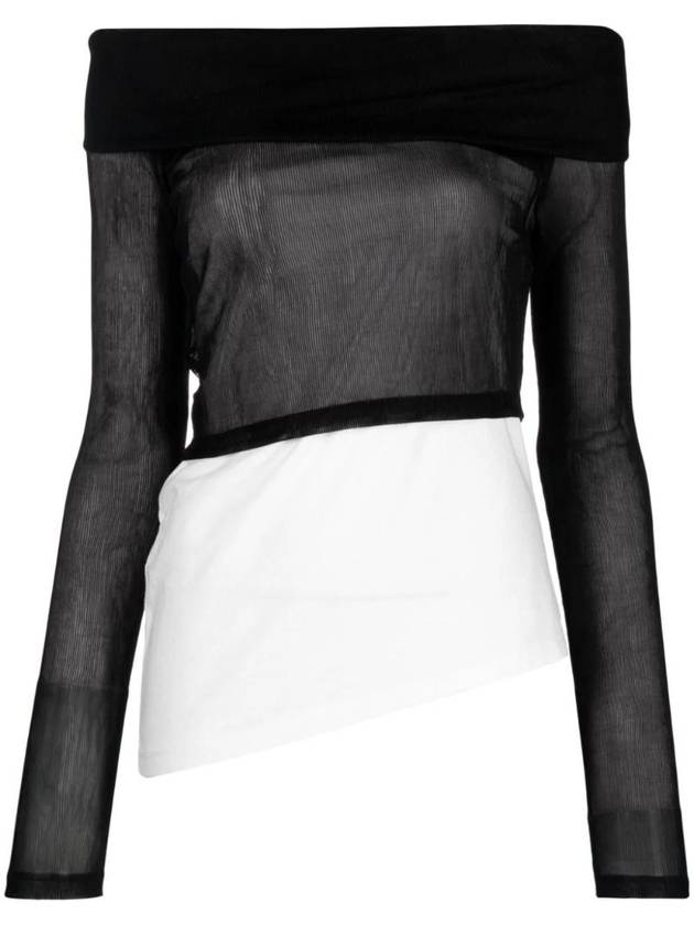 MM6 Semi See-through Asymmetric Top S52NC0330STJ403 - MAISON MARGIELA - BALAAN 1