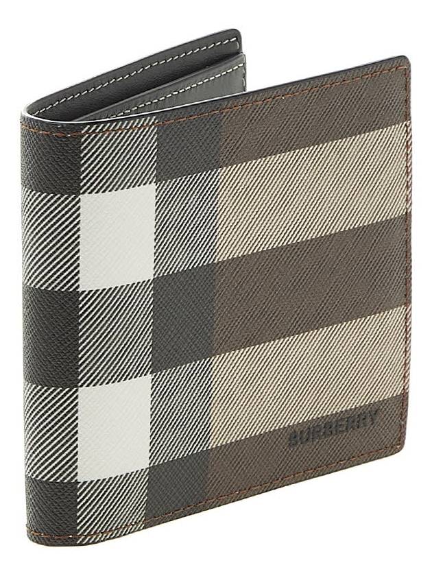 Check Leather International Bifold Wallet Dark Birch Brown - BURBERRY - BALAAN 3