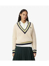 Women s V Neck Tennis Sweater Ivory - LACOSTE - BALAAN 1