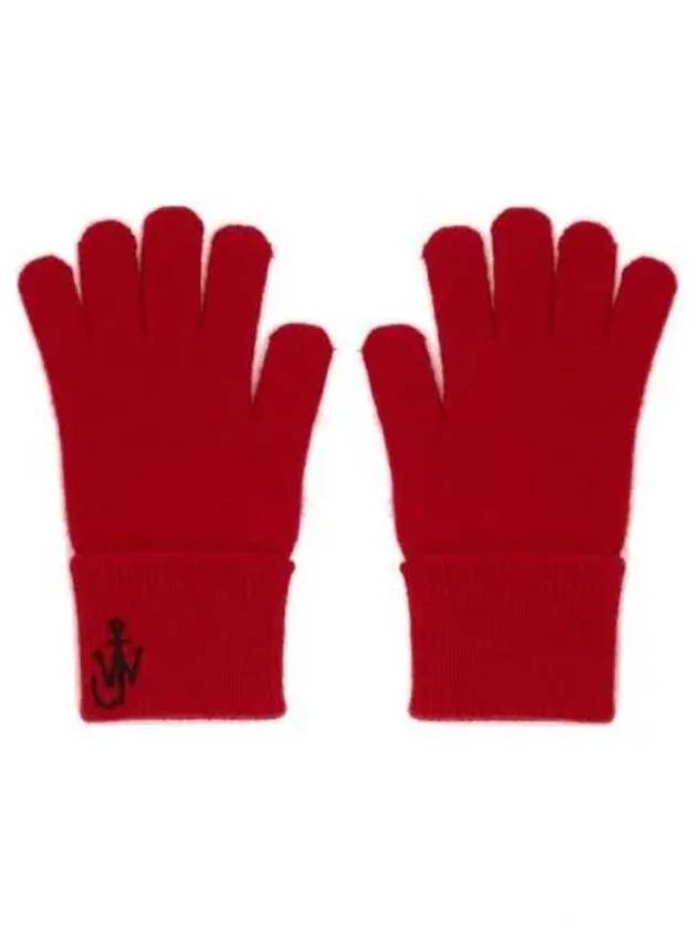 Embroidered Logo Wool Gloves Red - JW ANDERSON - BALAAN 2