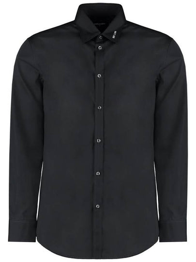 Relaxed Dan Embroidered Logo Long Sleeve Shirt Black - DSQUARED2 - BALAAN 2