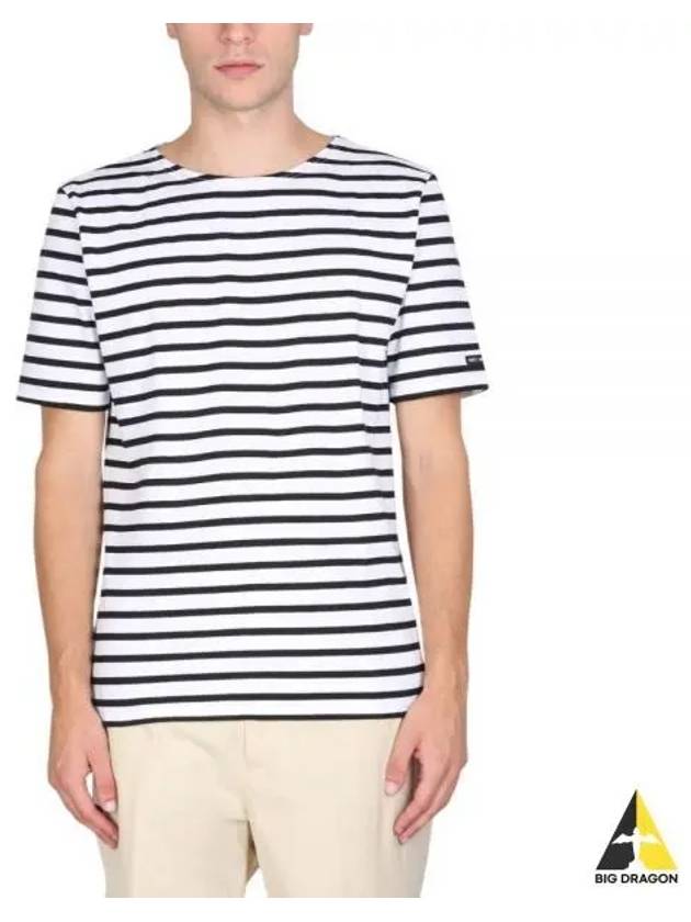 Levant Modern Striped Short Sleeve T-Shirt Black - SAINT JAMES - BALAAN 2