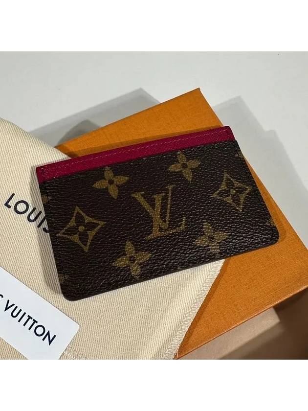 Monogram Card Wallet Brown Fuchsia - LOUIS VUITTON - BALAAN 2