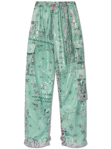 Khrisjoy Sequin Trousers, Women's, Green - KHRISJOY - BALAAN 1