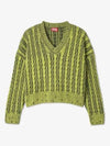 M-Oxia Two-Tone Cotton Chunky Knit Top Green - DIESEL - BALAAN 2