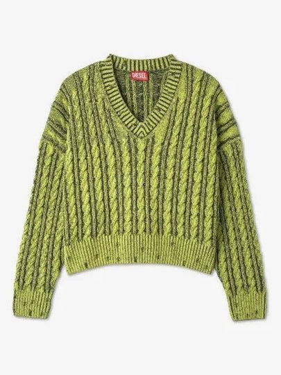 M-Oxia Two-Tone Cotton Chunky Knit Top Green - DIESEL - BALAAN 2