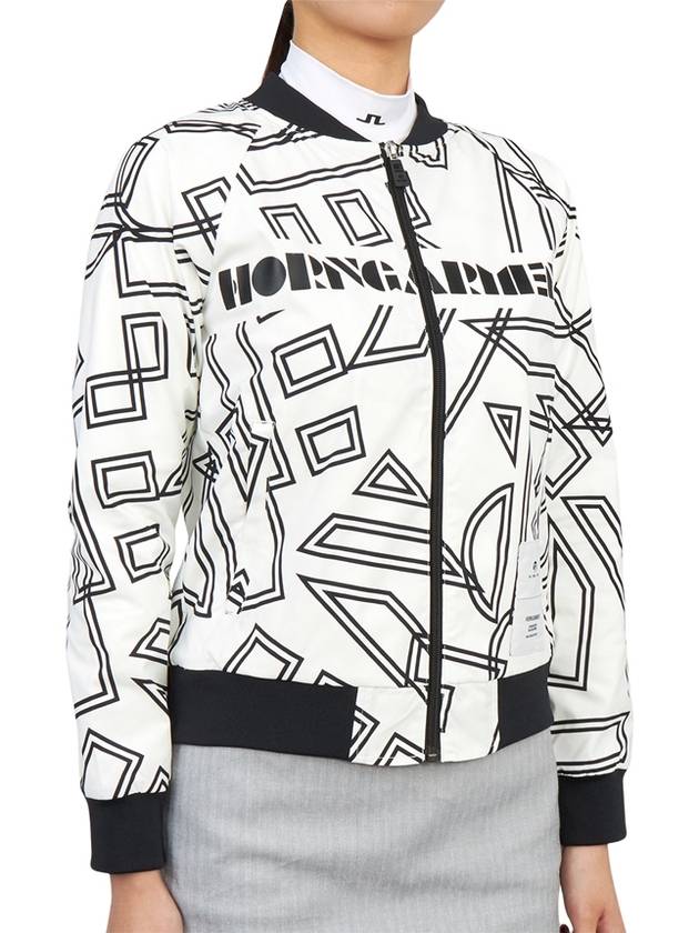 Women's Dialogue Stretch Bomber Jacket White - HORN GARMENT - BALAAN 5