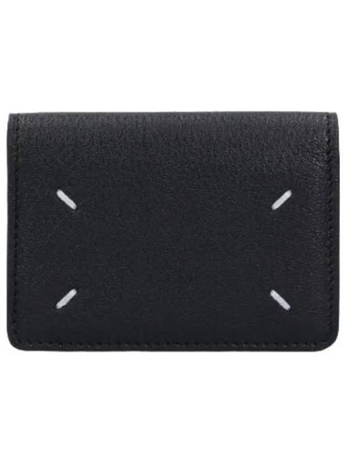 Stitched Flap Coin Pocket Half Wallet Black - MAISON MARGIELA - BALAAN 1