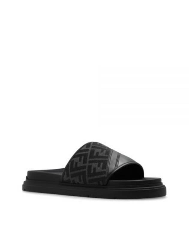 Diagonal FF Jacquard Slippers Grey - FENDI - BALAAN 2