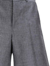 Wool Shorts Grey - GUCCI - BALAAN 3