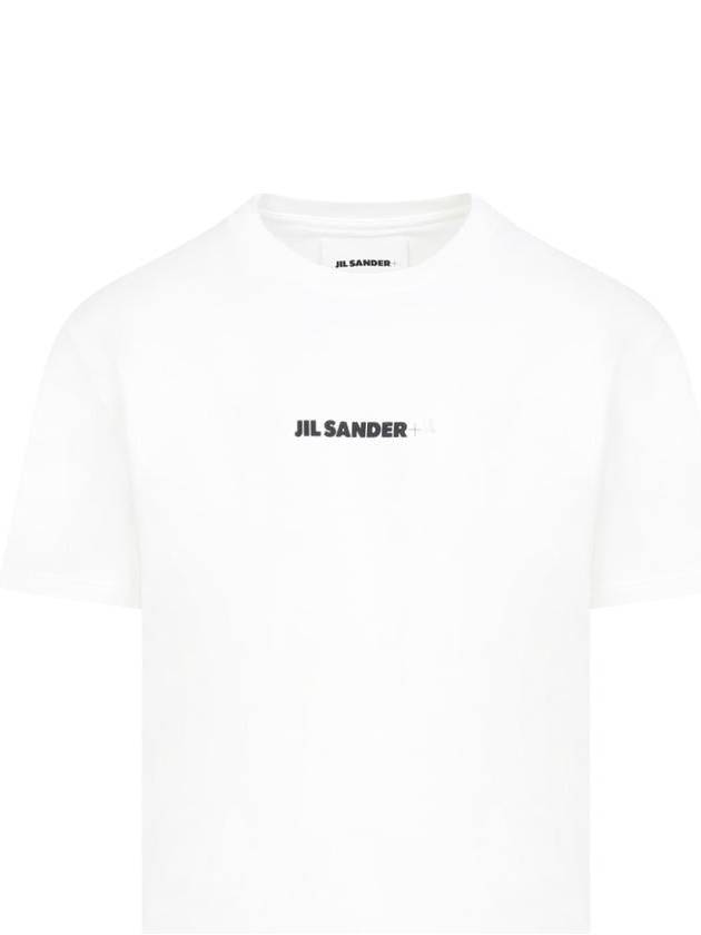 Logo Print Crew Neck Short Sleeve T-shirt Porcelain - JIL SANDER - BALAAN 2