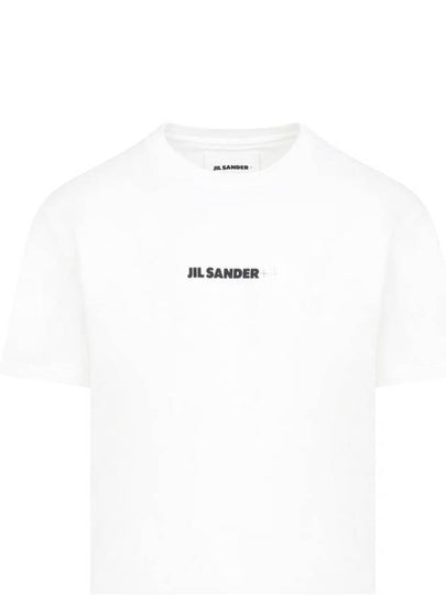 Logo Print Crew Neck Short Sleeve T-shirt Porcelain - JIL SANDER - BALAAN 2