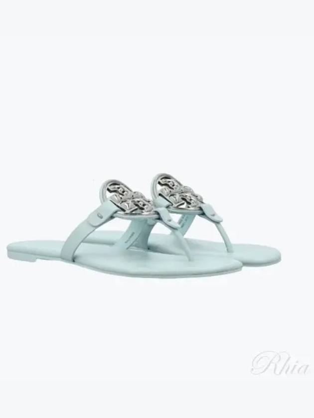 Women's Metal Miller Soft Flip Flops Light Blue - TORY BURCH - BALAAN 2