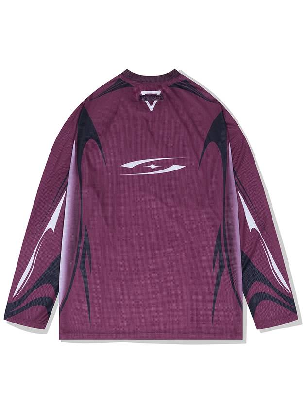 Grid Racing Jersey Long Sleeve T-Shirt Burgundy - BATTRACT - BALAAN 3