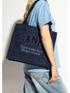 Logo Tote Bag Shoulder Navy Women s - GANNI - BALAAN 5