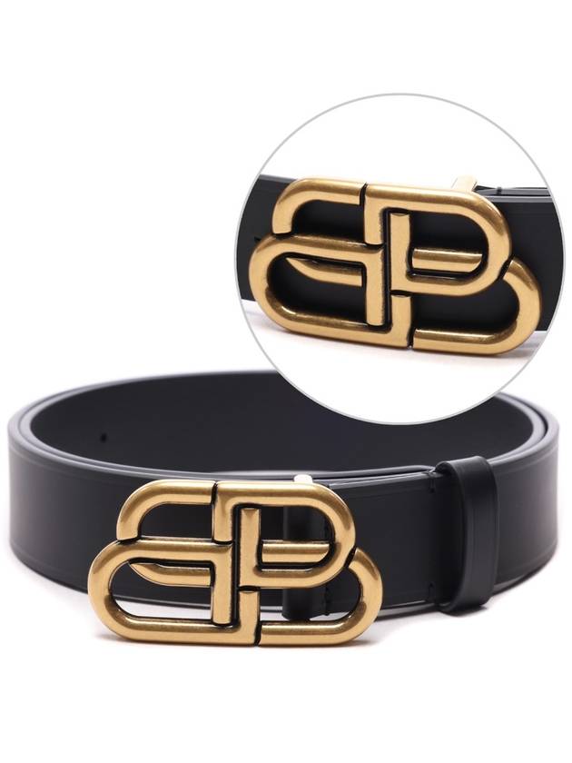 BB Logo Leather Belt Black - BALENCIAGA - BALAAN 3