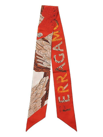 Ferragamo Women's Parrot Printing Silk Scarf 32 0801 RED 0771199 - SALVATORE FERRAGAMO - BALAAN 1