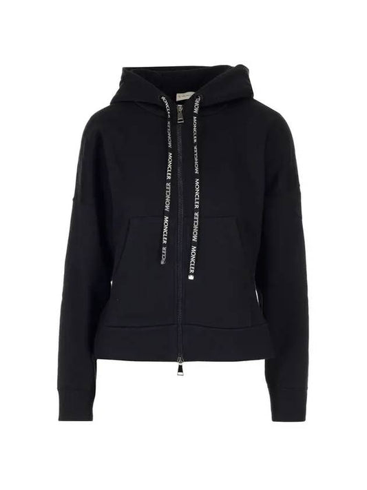 logo string hooded zip-up black - MONCLER - BALAAN 1