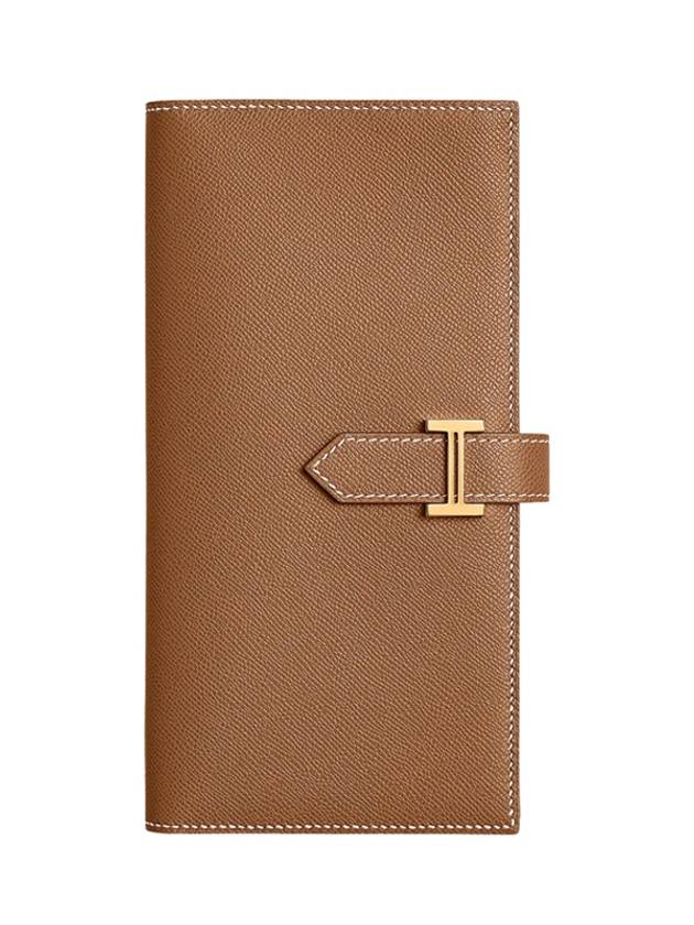 Wallet Grained Monsieur Madame Skin Vein Gold Brown Long - HERMES - BALAAN 6