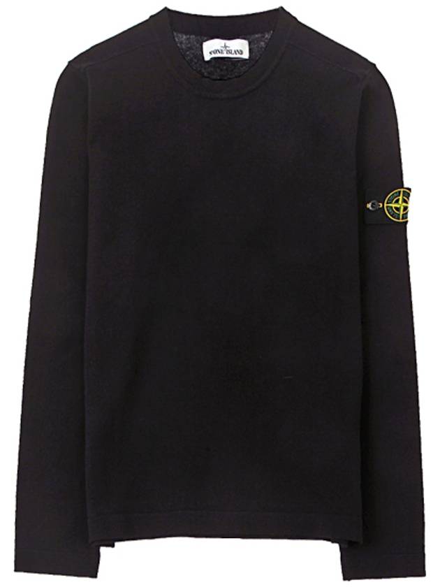 Wappen Patch Round Cotton Knit Top Navy - STONE ISLAND - BALAAN 2