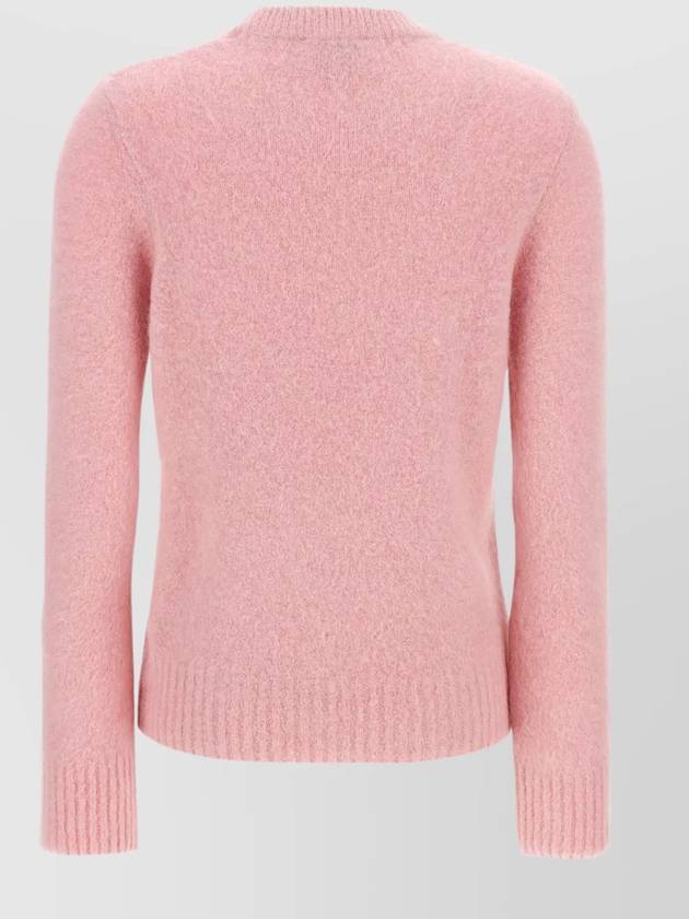 Brush Alpaca O Neck Knit Top Pink - GANNI - BALAAN 3